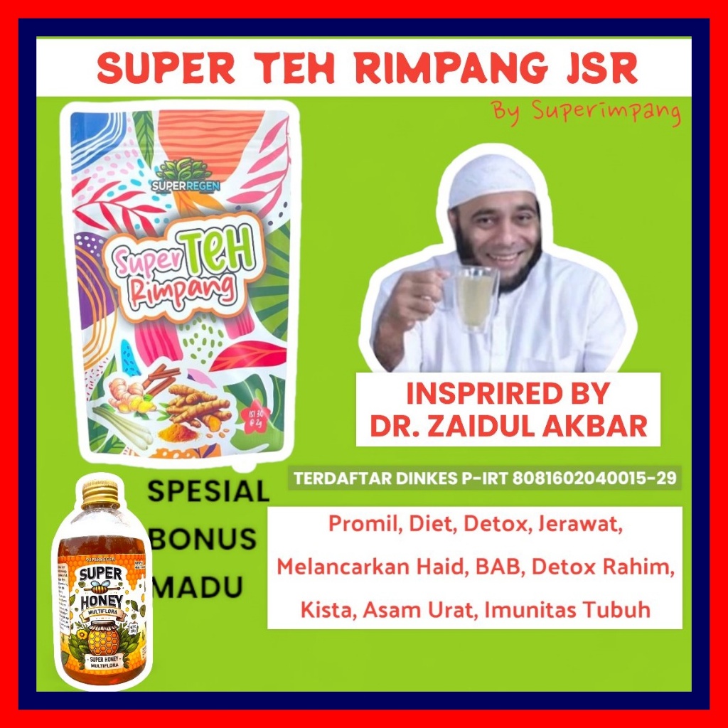 

Super teh rimpang Teh Rempah Jahe Sereh Kunyit | TEH PELANGSING BADAN Super teh rimpag DETOX Tea Penghancur Lemak | Teh Jahe Madu Serai Celup Rempah Super teh rimpang 30 Bags | RAMUAN JSR BY SUPER TEH RIMPANG CELUP 30 KANTONG