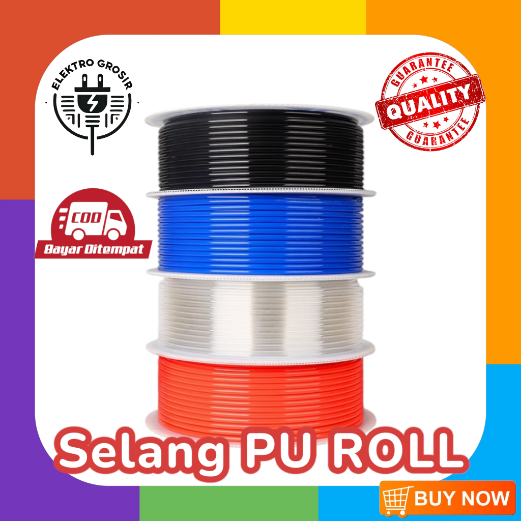 SELANG KOMPRESOR UDARA TEKANAN TINGGI PU HOSE 6x4MM SELANG POLYURETHANE