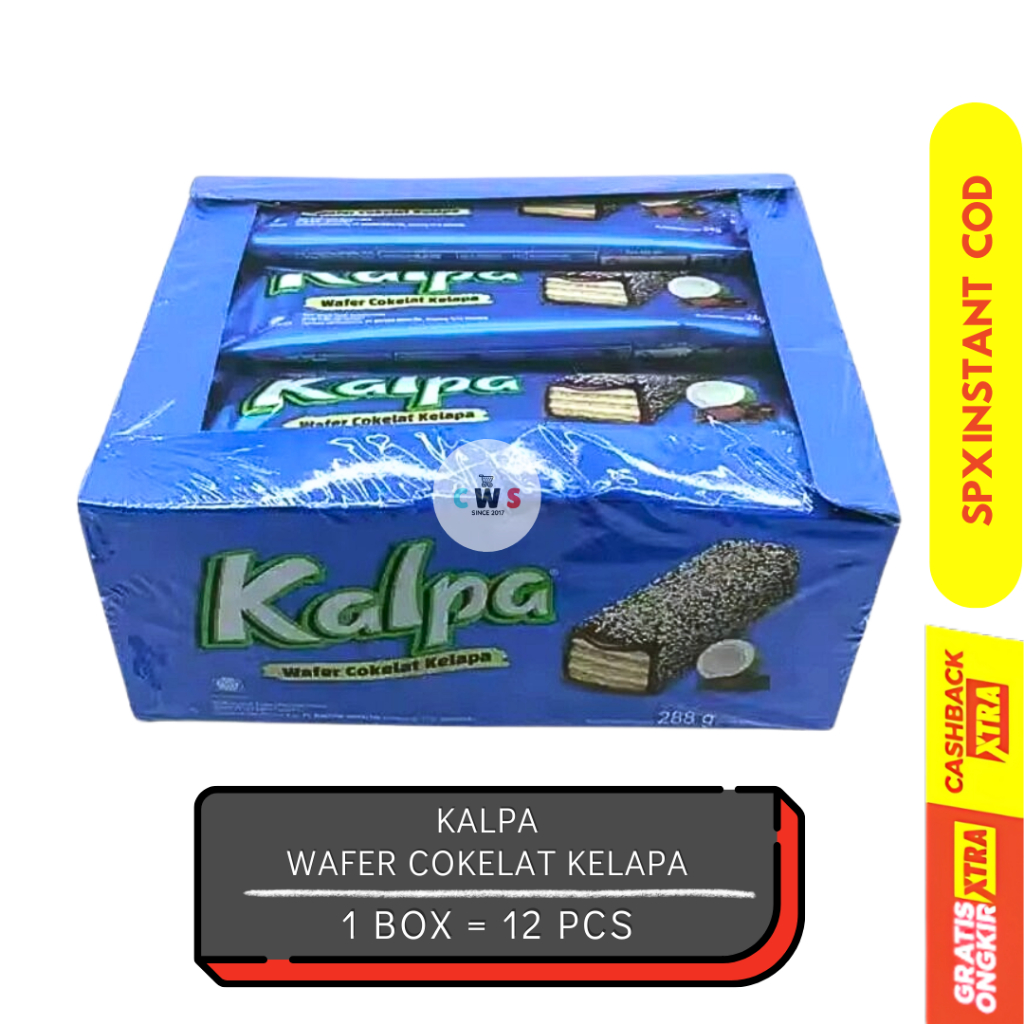 

KALPA Wafer Cokelat Tabur Kelapa - 1 Box / 12 Pcs