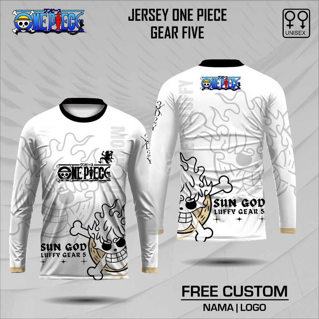 Kaos Jersey Anime One Piece dewasa lengan panjang