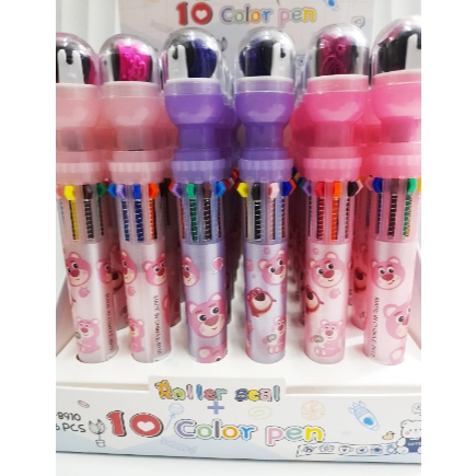 

PULPEN LOTSO 10 WARNA + PEN ROLLER STAMP LOTSO UNIK LUCU MURAH CAP STEMPEL ROLL PEN 10 WARNA