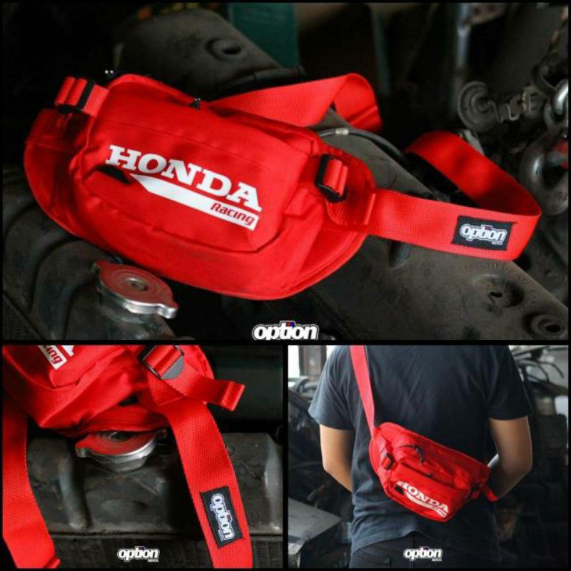 waistbag sling bag tas slempang honda racing red original option merch
