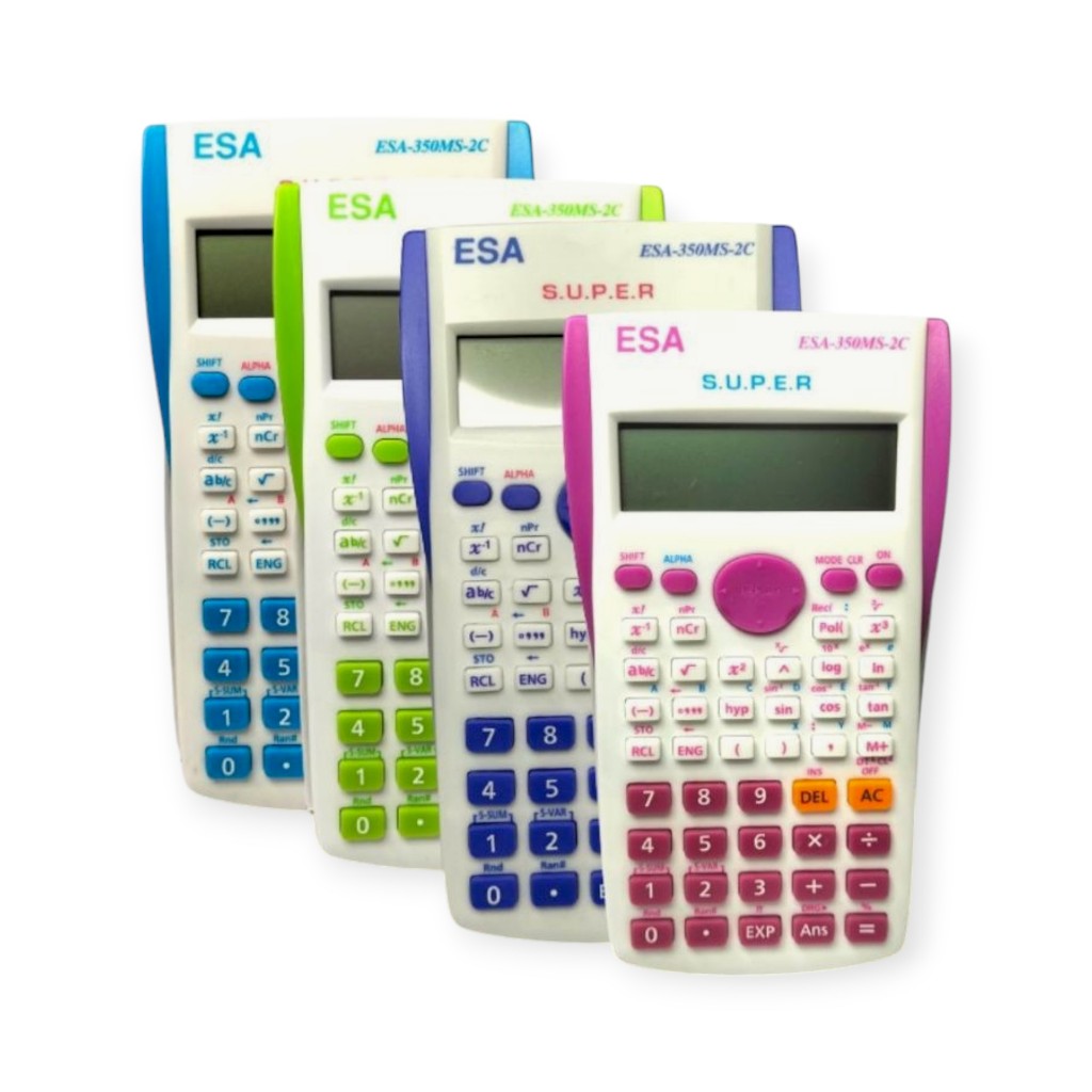 

ESA Kalkulator Scientific Kalkulator Ilmiah Sin Cos Tan Warna Warni 350MS