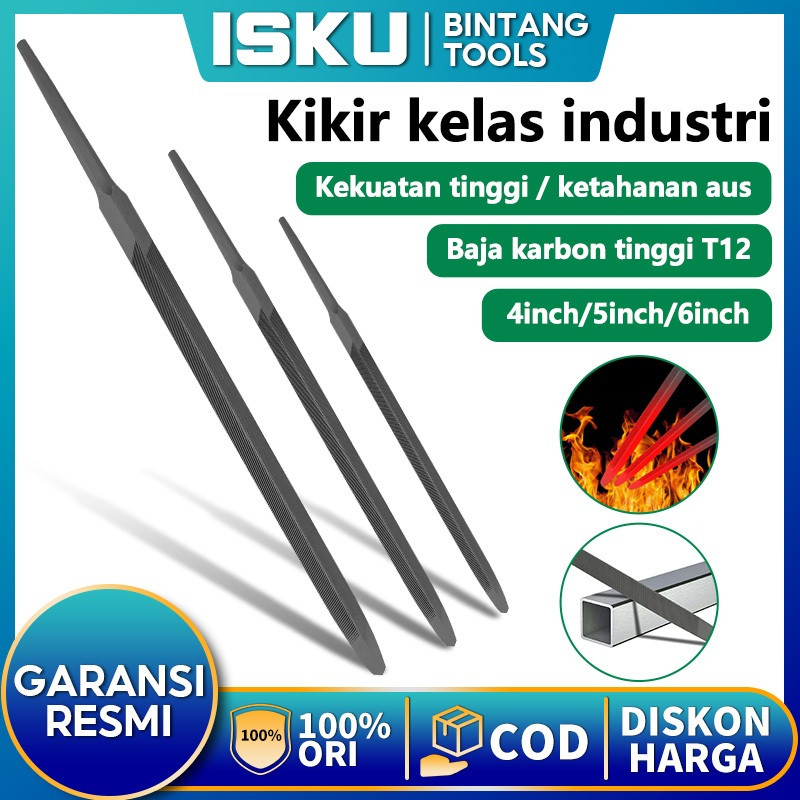 ISKU Kikir Gergaji Kayu Alat Pengasah Gergaji Lancip Ramping Kikir Gergaji 4/5/6 Inci Kikir Segitiga