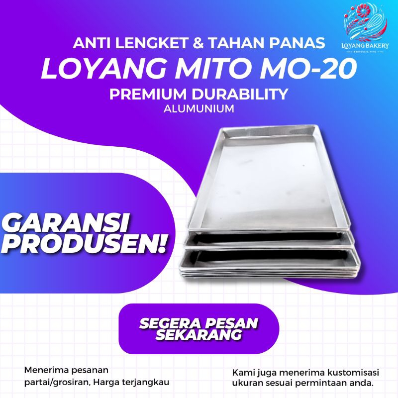 loyang kue oven listrik Mito mo 20 - kapasitas 11 - 12 liter bahan alumunium tebal anti lengket