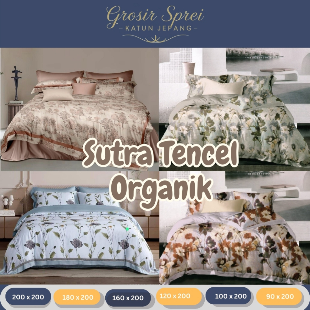 SPREI TENCEL ORGANIK SARUNG BANTAL GULING SET SPREI SUTRA TENCEL Sprei Tencel Sprei Hotel Sprei KING