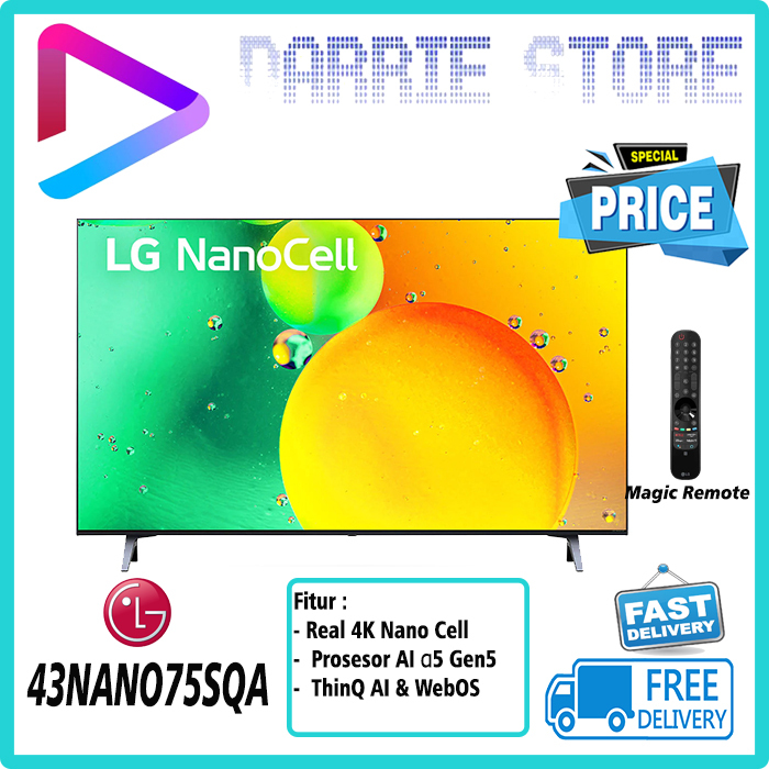 LG LED 43 INCH NANO CELL SMART TV 4K 43NANO75SQA 43NANO75 43NANO CELL