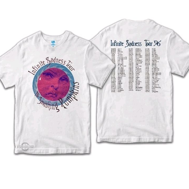 ORI Kaos THE SMASHING PUMPKINS Infinites sadness tour putih tshirt kaos band britpop the stone roses
