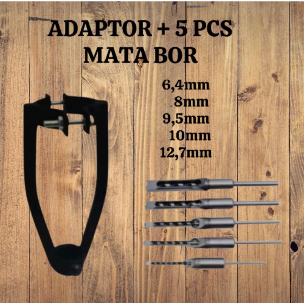 PAKET LENGKAP ADAPTOR + MATA BOR PAHAT KAYU