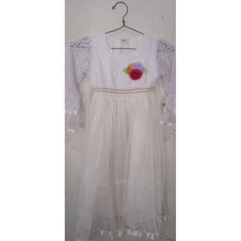 PRELOVED Dress Brokat Putih Anak