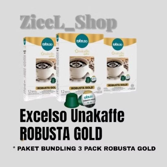 

Bundling Kopi Excelso Unakaffe Kapsul Robusta Gold- 3pack