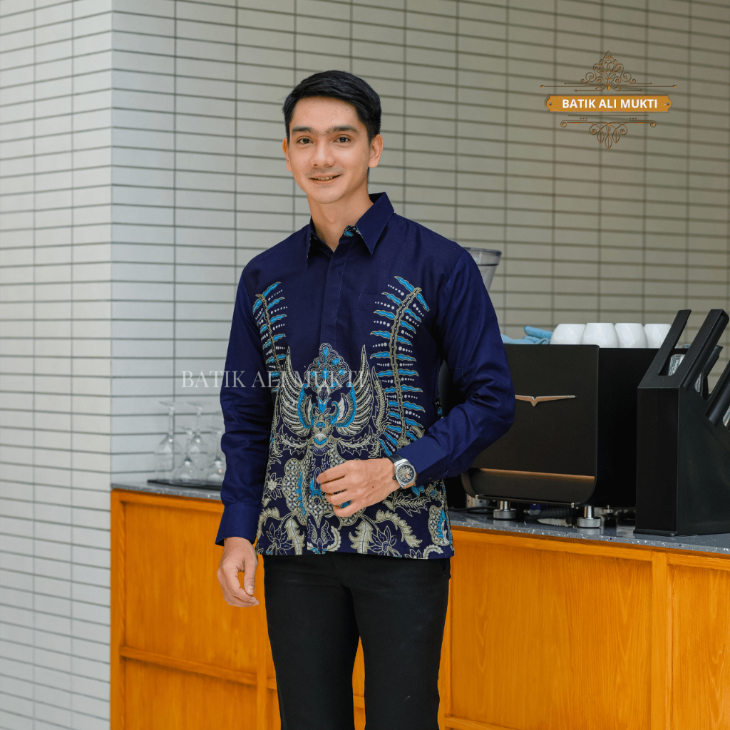 Batik Pria Lengan Panjang Premium Baju Kondangan Anak Muda Remaja Katun Halus Furing Motif Cakrawang