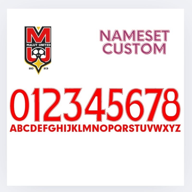 CUSTOM FONT NAMESET JERSEY CUTTING POLYFLEX