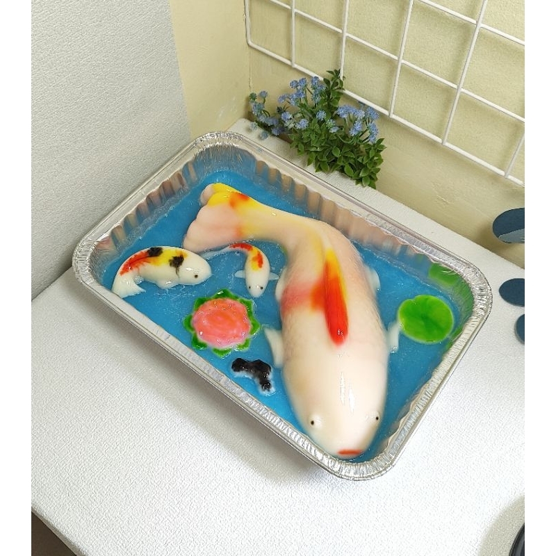 

[Inn.dessert]Puding Ikan Koi Jumbo Jelly Ikan Nutrijell Puding susu hantaran ulang tahun Hampers box