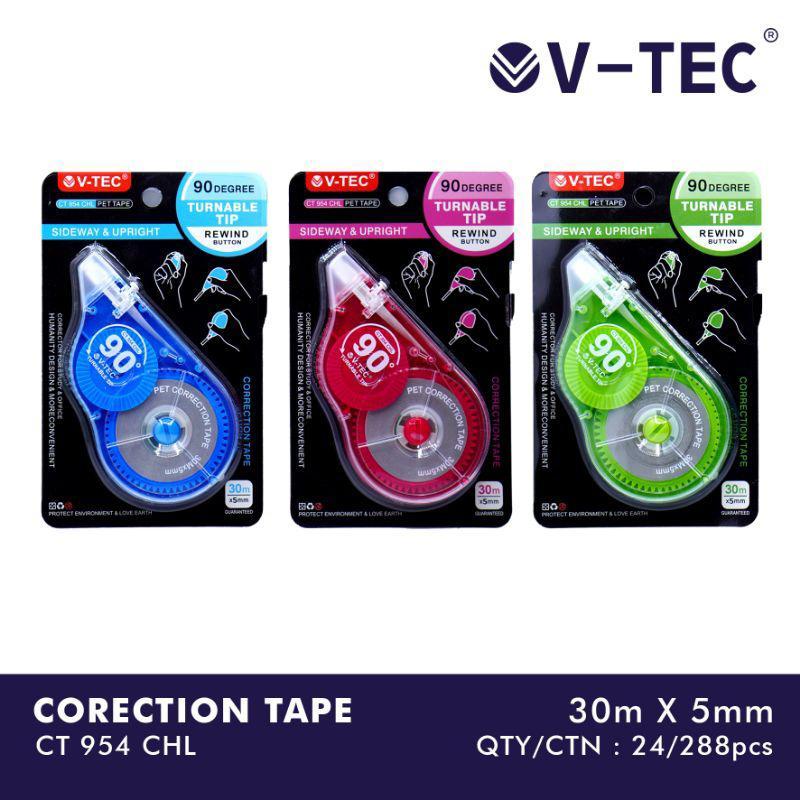 

V-TEC CORRECTION TAPE TYPE CT-954 CHL - TIPE EX KERTAS - PITA KOREKSI