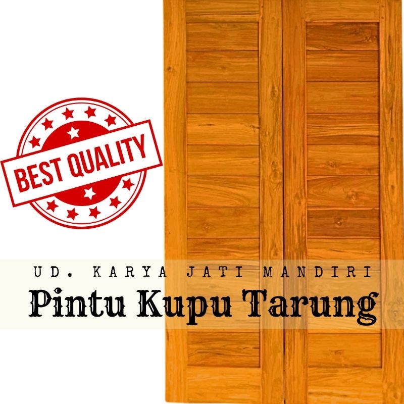 UDKJM Pintu Kayu Jati Kupu Tarung Minimalis
