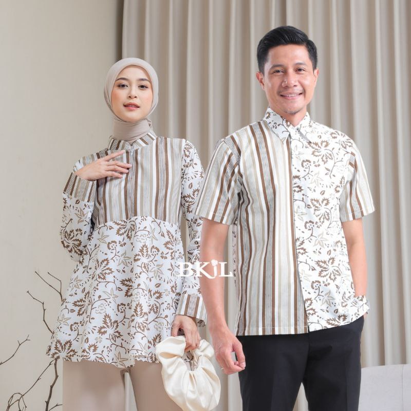 Baju Batik Couple Kekinian Atasan Batik Kerja Couple Soraya Baju Batik Pasangan Katun Premium