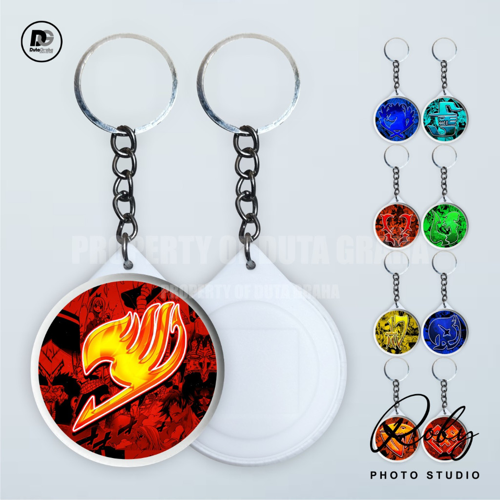 [KEYRING PRESS] FAIRY TAIL GUILD LOGO Gantungan Kunci Keychain Aksesoris Souvenir ANIME FANTASI NATS