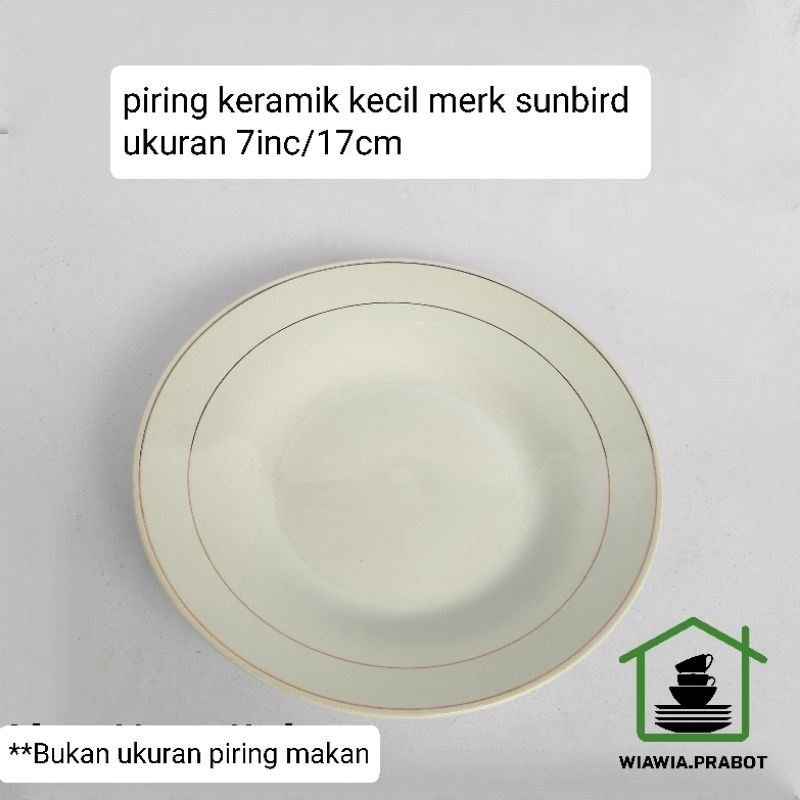 Piring keramik 7inc / sunbird lis emas piring kue piring pisin