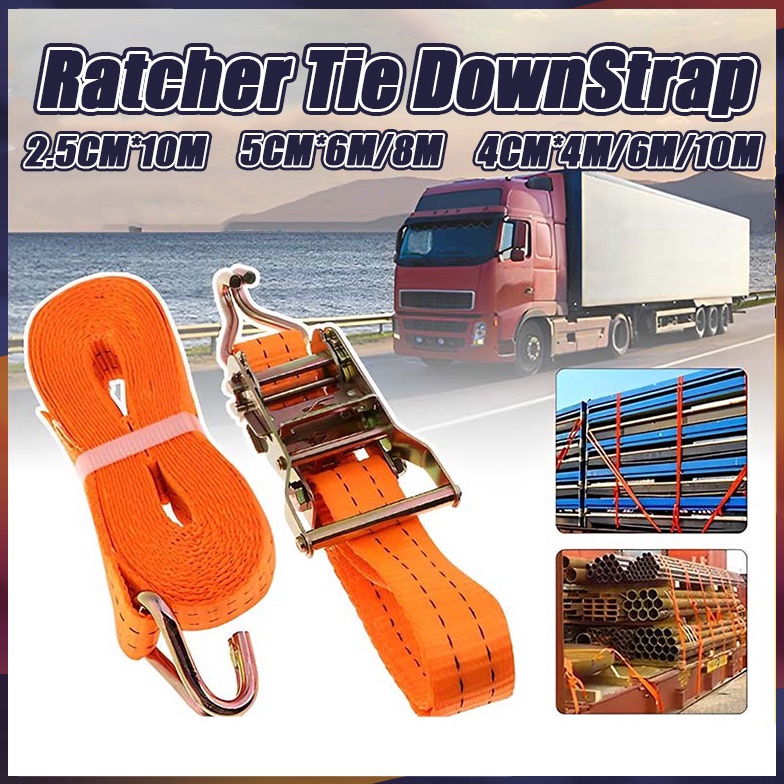 Harga Terbaik Tali Trek BeltRachet Tie Down 81 Meter1 TON Webbing Cargo Lashing BeltTrack Webbing Ca