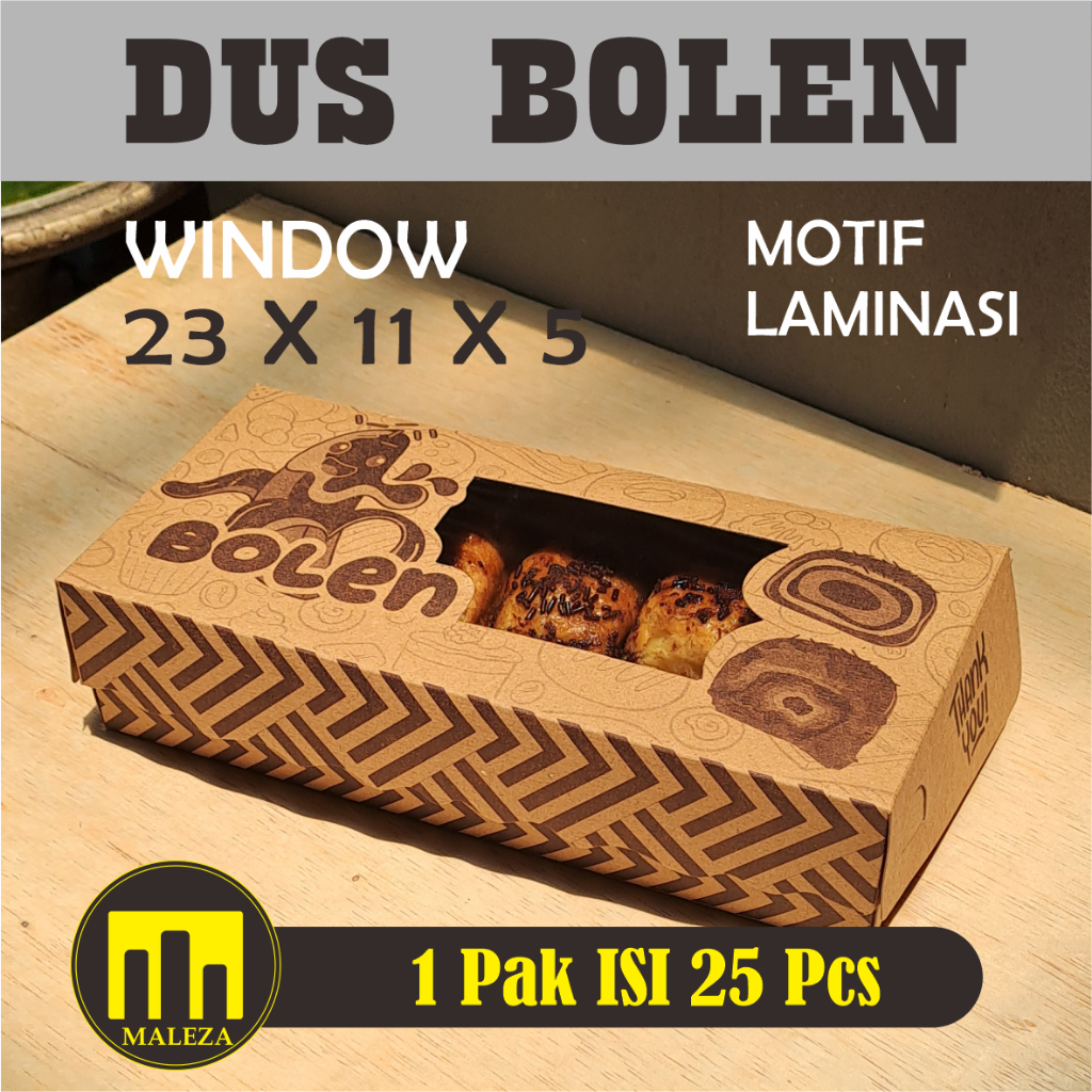 RB Dus Bolen/Box Bolen/Kotak Bolen/Kemasan Bolen 23x11x5 Isi 25 Pcs