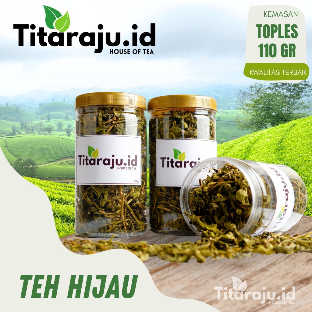 

Teh Hijau Taraju Kemasan Toples Teh Hijau Kering Green Tea Teh Herbal 110gr TITARAJU.ID