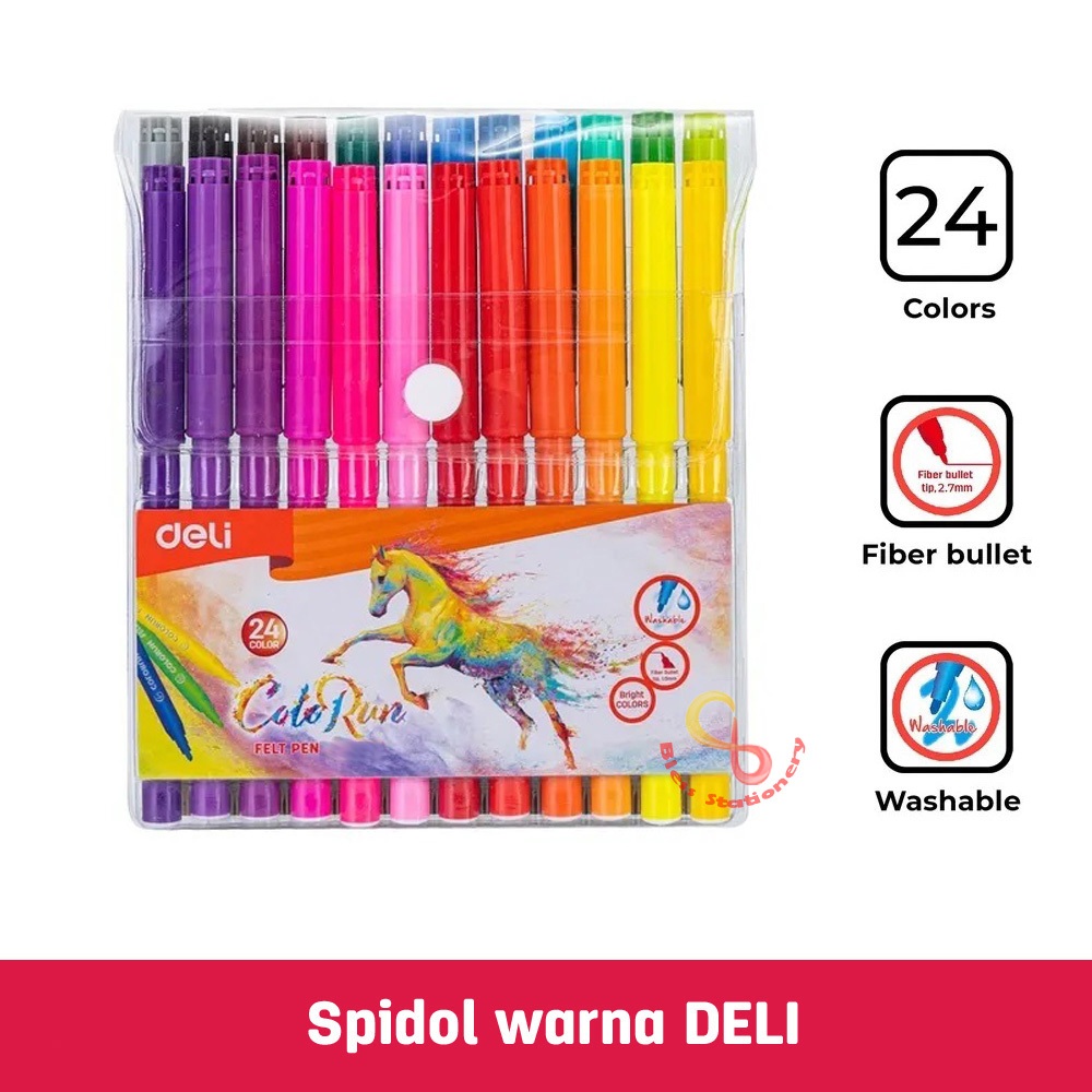 

Deli Spidol warna Coloring marker Felt pen Spidol warna warni Color pen