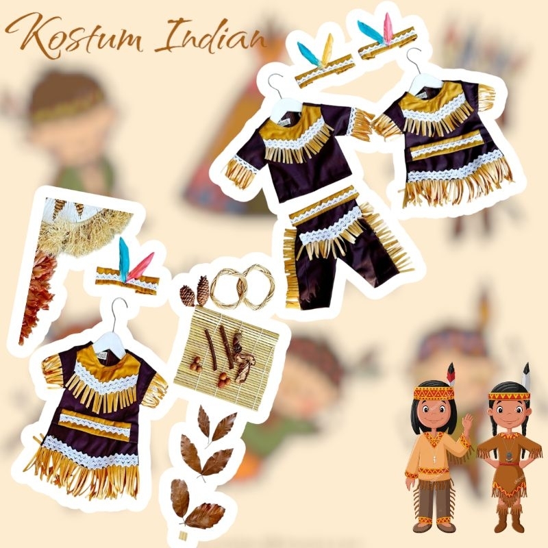 Kostum Indian Anak /Baju Indian Anak /Baju Indian Bayi / Kostum India anak laki laki / kostum India 