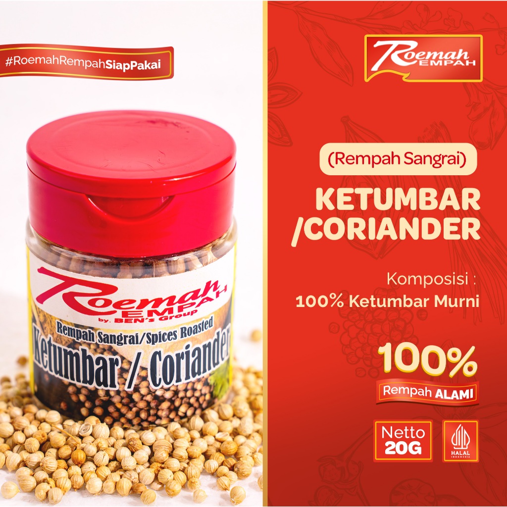 

Ketumbar/Coriander Roemah Rempah (Rempah Sangrai) ketumbar murni Siap Pakai.