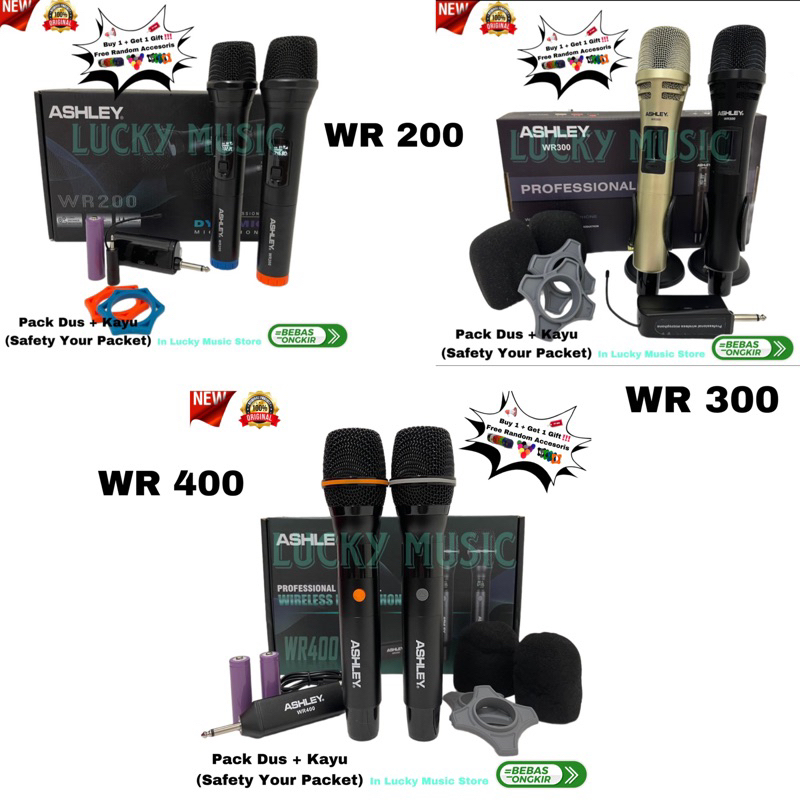 Mic wireless Ashley wr 200 wr 300 wr 400 Original mic wr 200 mic wr 300 mic wr 400 Mic Ashley wr200 