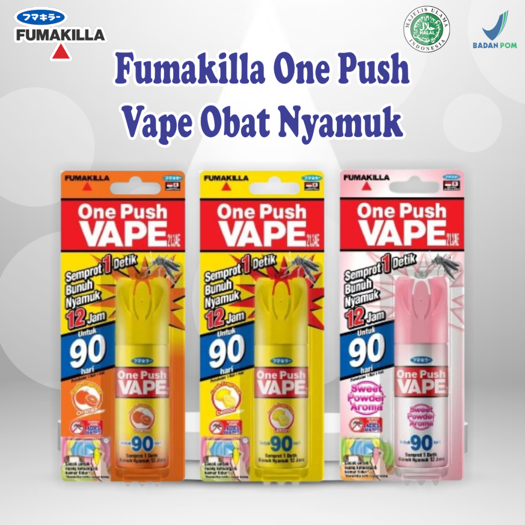 Fumakilla One Push VAPE 90 Hari Bebas Nyamuk 12 Jam 10ml