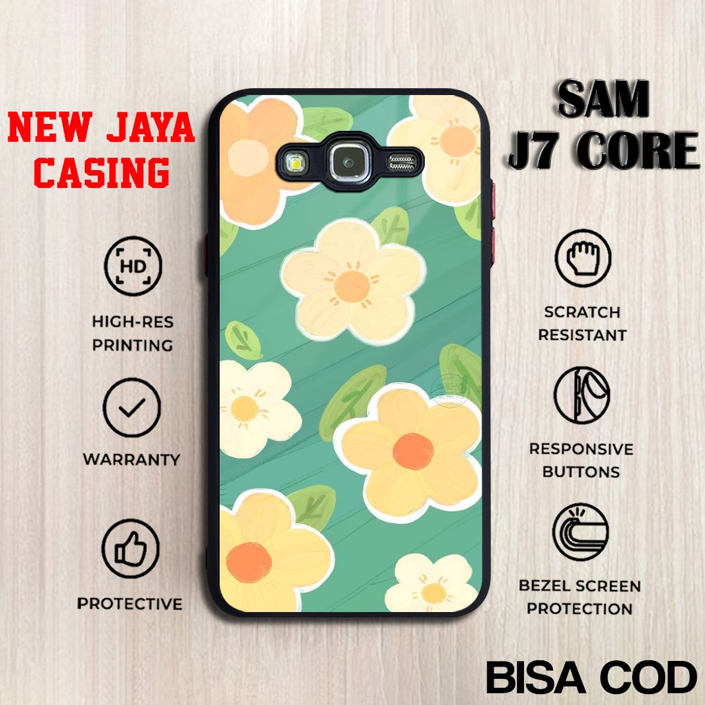 Case Samsung J7 Core Terbaru Flower Casing Samsung J7 Core Hardcase Softcase Glossy Terlaris