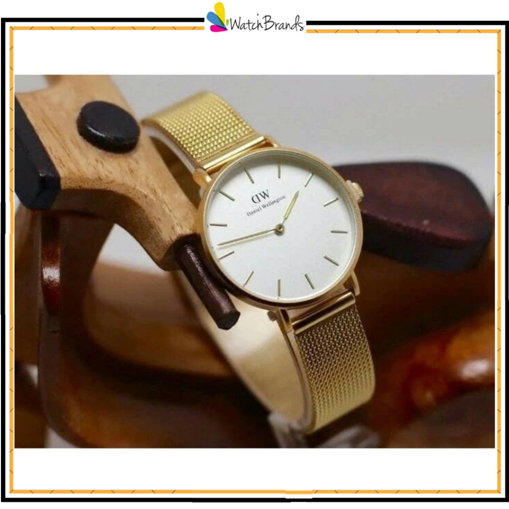 WBS JAM TANGAN DW RANTAI PASIR GOLD PLAT PUTIH PREMIUM JAM TANGAN MURAH DW015