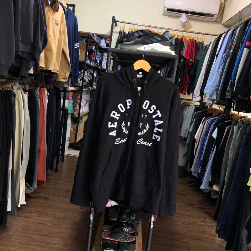 HOODIE ZIPPER AEROPOSTALE BLACK
