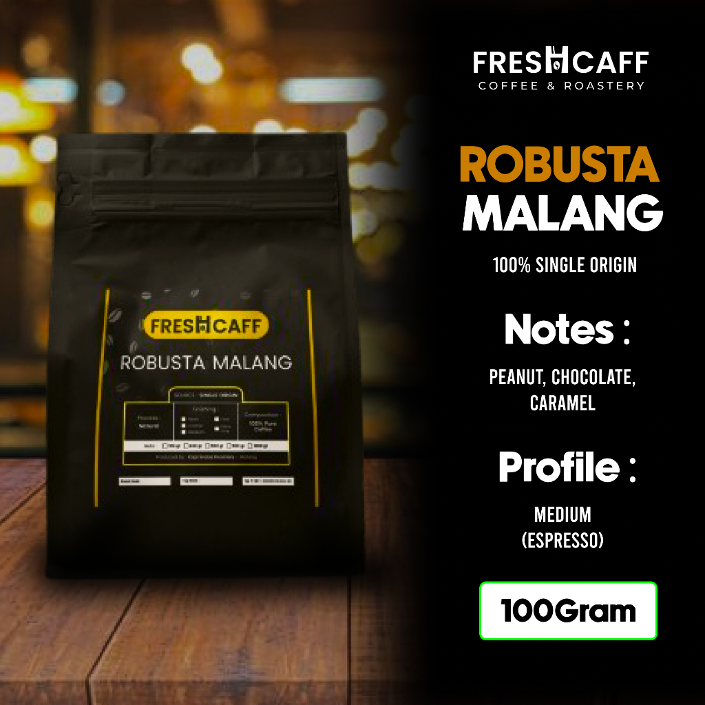 

Kopi Robusta Malang Freshcaff Kopi Murni Asli Tanpa Campuran 100 gram