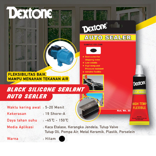 Dextone Silicone Sealant Auto Sealer Lem Kaca Metal Keramik Porselein