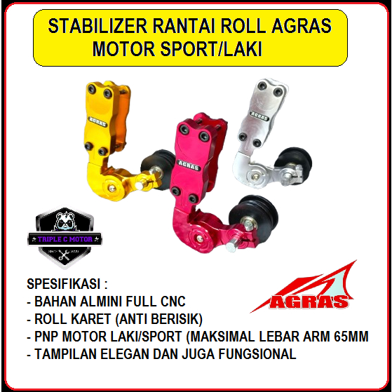 STABILIZER RANTAI ROLL TENSIONER RANTAI ALMINI FULL CNC UNIVERSAL MOTOR VIXION TIGER CB150R VERSA CB