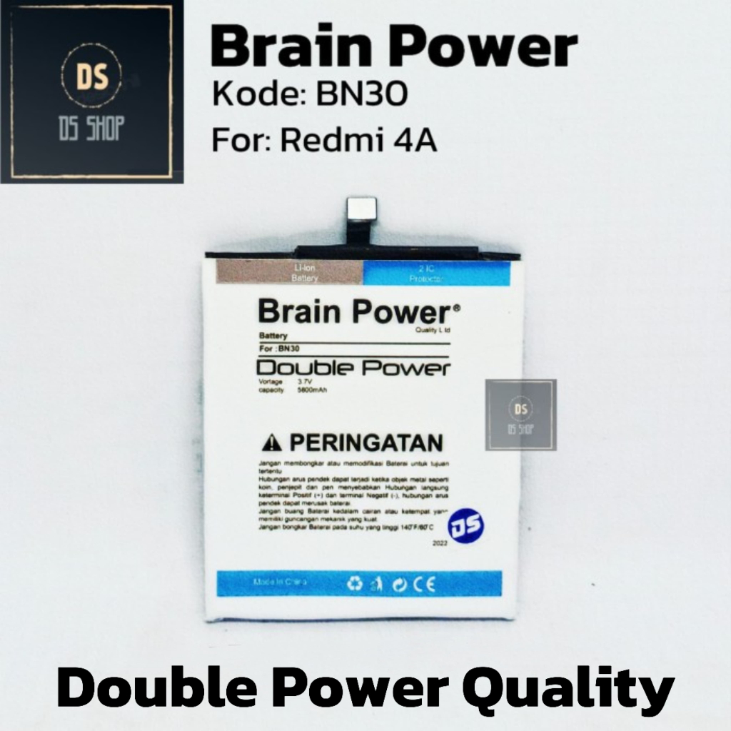 Baterai Xiaomi Xiomi Redmi 4A Redmi 4 A BN30 BN 30 Double Power Ori Batrai Batre HP