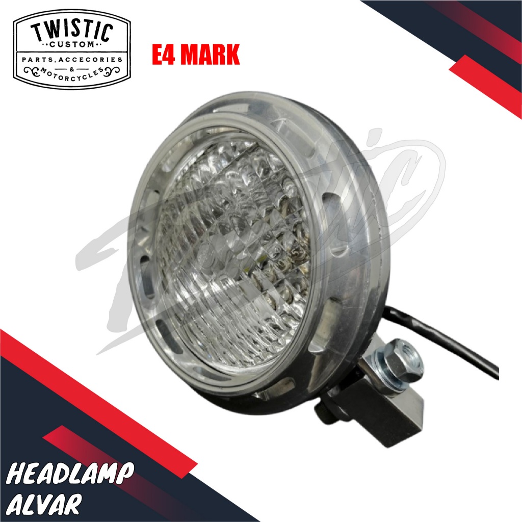 Headlamp Lampu Depan Alvar Motor Custom Universal Chopper Bobber
