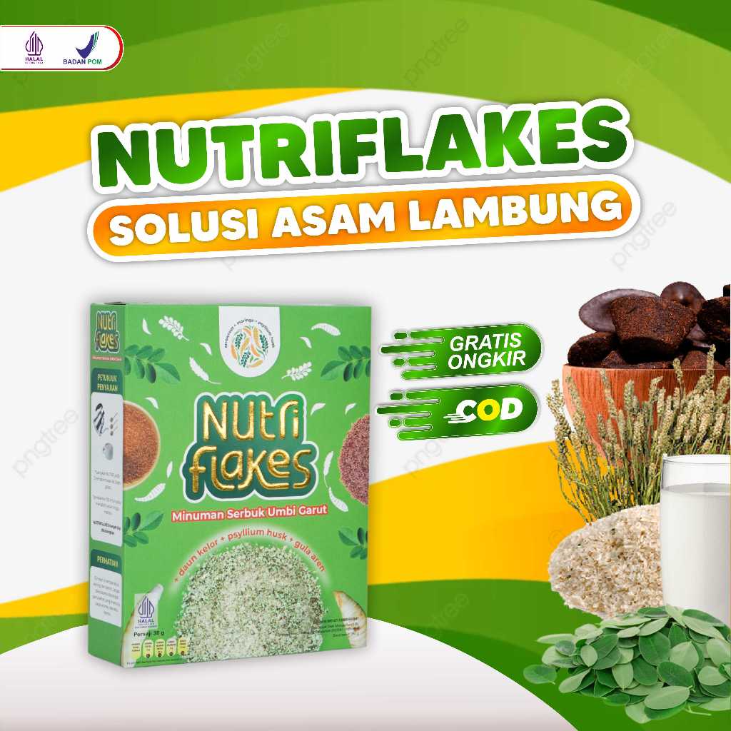 

Nutriflakes Sereal Umbi Garut Solusi Atasi Asam Lambung 1 Box 280 gram