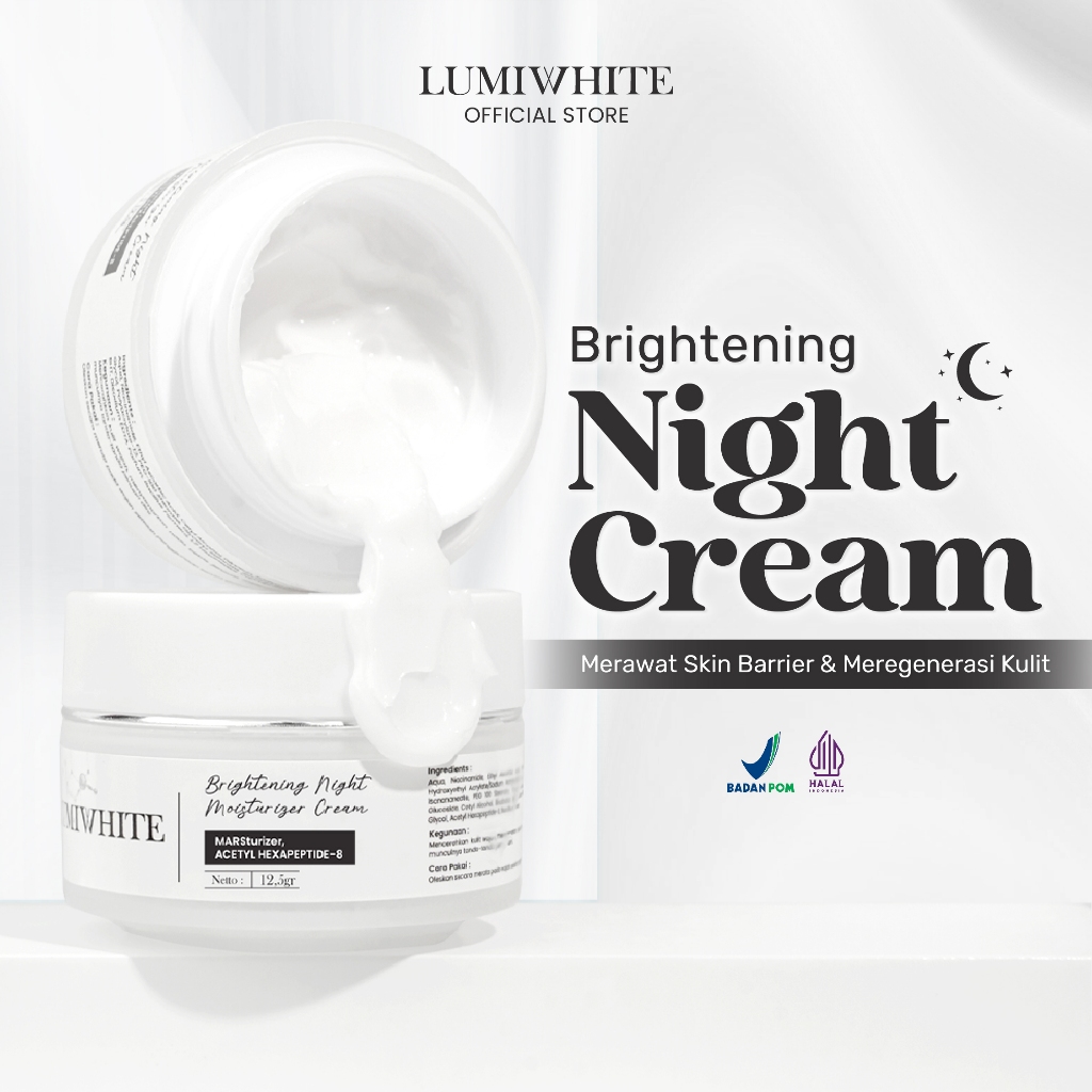 Lumiwhite Brightening Night Cream / Night Cream Pemutih Wajah / Skincare Wajah 12.5 gr