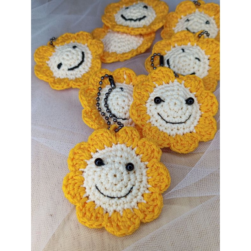 keychan rajut matahari / ganci rajut matahari /souvenir rajut/souvenir rajut handmade