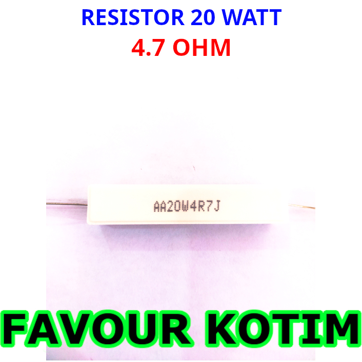 RESISTOR 4.7 4R7 OHM 20 WATT 5 PERSEN R 20W 20 W R20W KAPUR FVKOTIM