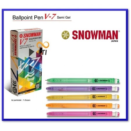 

Bolpen Pulpen Ballpoint Snowman V-7 (PCS) - MURMER