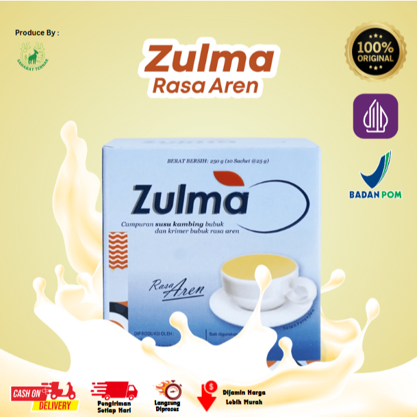 

Zulma - Susu Kambing Etawa Bubuk Rasa Gula Aren Isi 10 Sachet