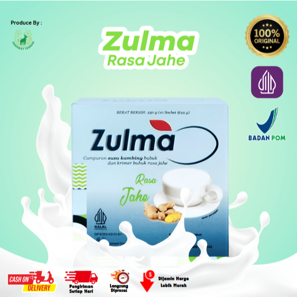 

Zulma - Susu Kambing Etawa Bubuk Rasa Jahe Isi 10 Sachet