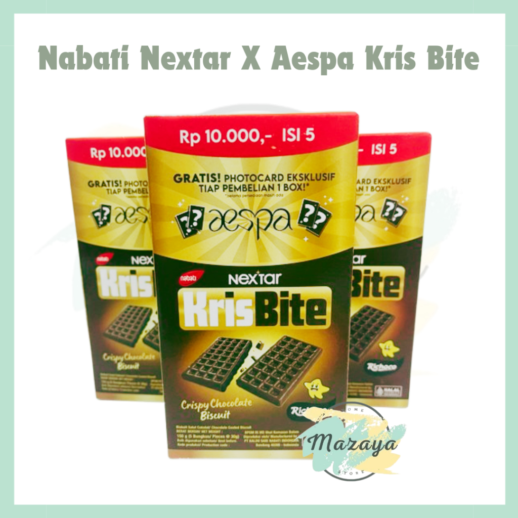 

NABATI NEXTAR X AESPA KRIS BITE ISI 5 PCS X 30 GR - MAZAYA HOMESTORE