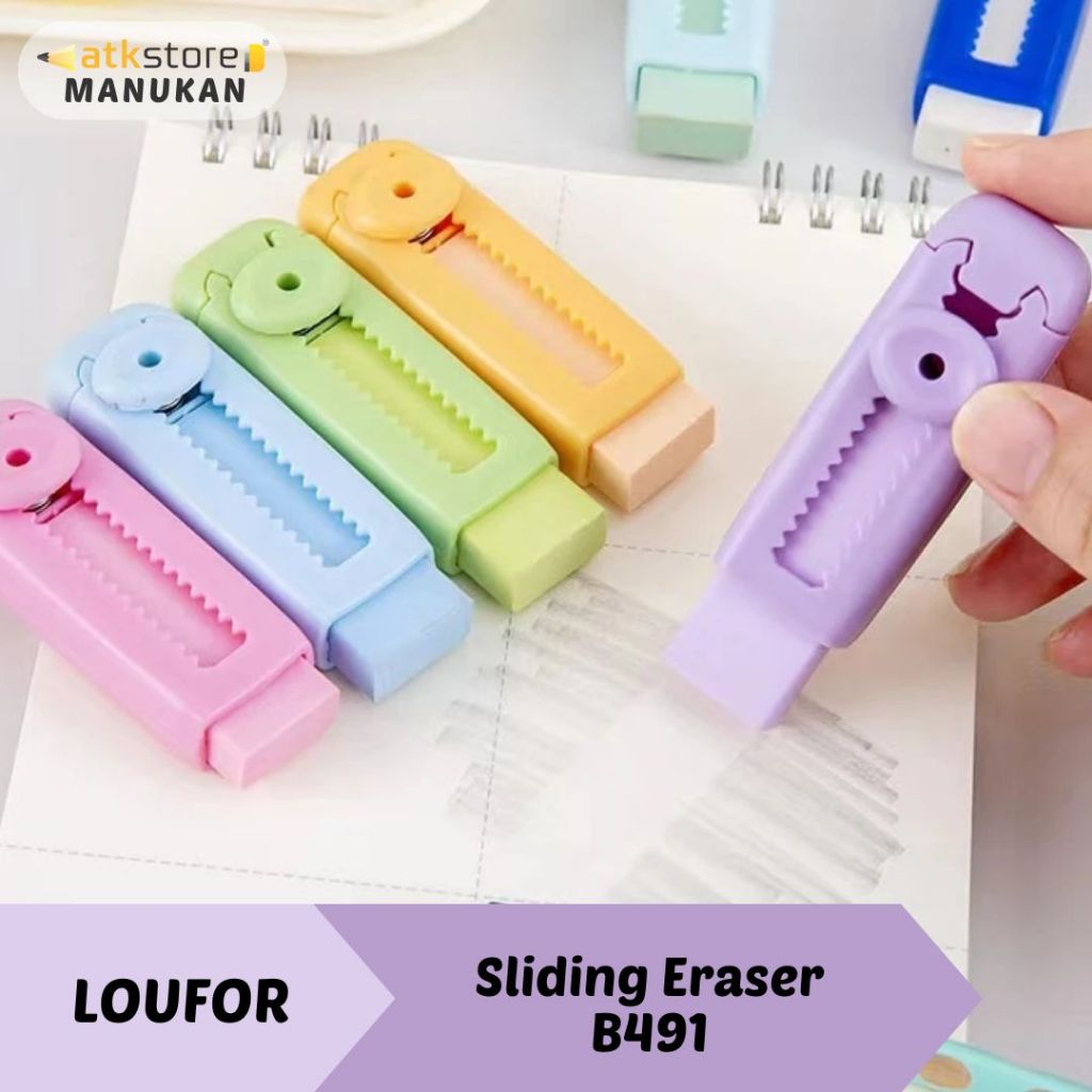 

Loufor Sliding Eraser Penghapus Cetek Tipe B491 Warna Pastel