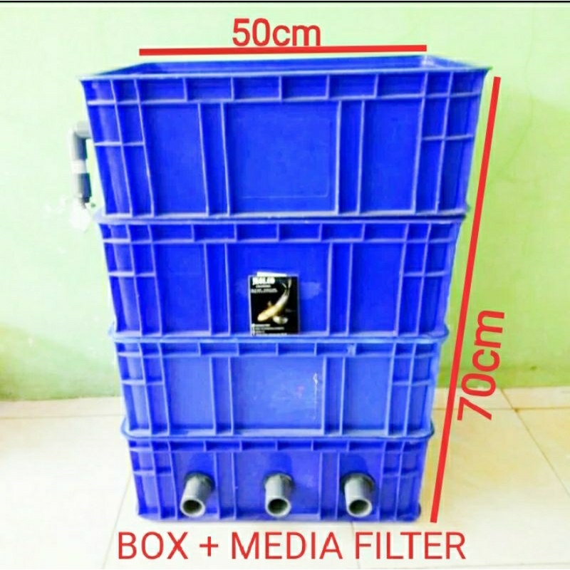 TRICKLE BOX FILTER KOLAM IKAN KOI  + MEDIA FILTER MEDIUM 4SUSUN FILTER KOLAM IKAN CUSTOM