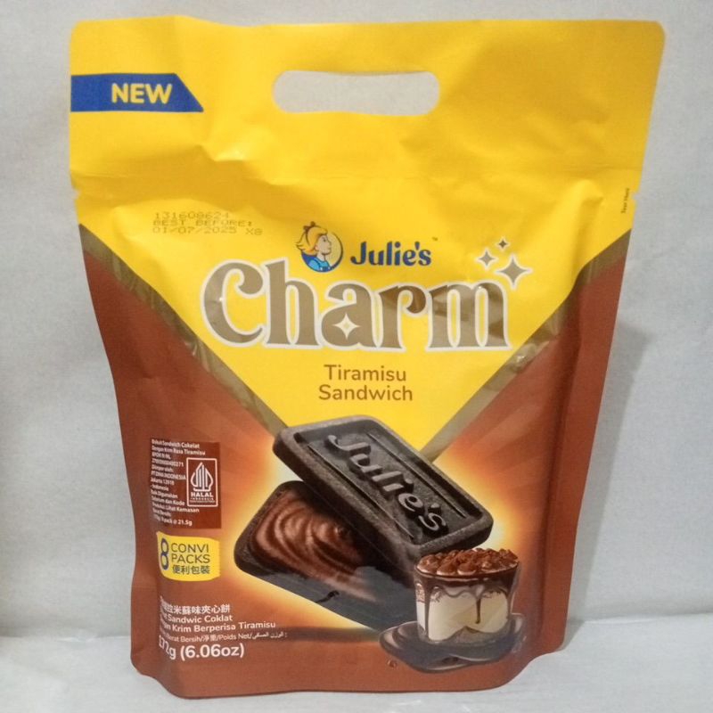 

Julie's Charm Tiramisu Sandwich Cokelat 172g